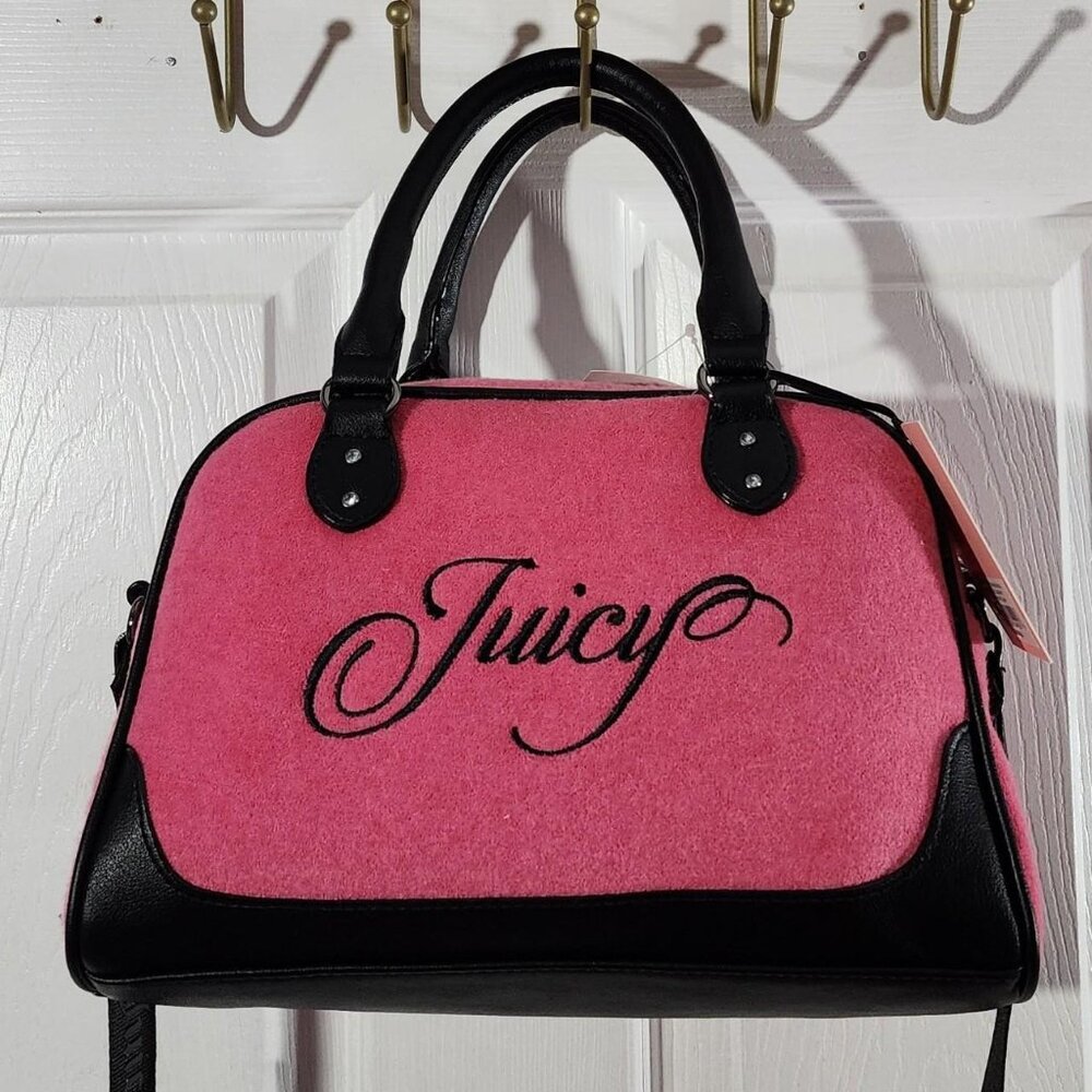 Juicy Couture Hot Pink Raising Star Velour Bowler Bag